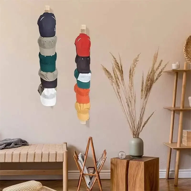 Wall-Mounted Cap Rack Organizer for Stylish Hat Storage