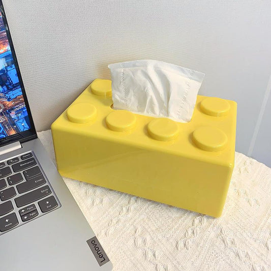 Modern Wall-Mounted Tissue Holder with Playful Block Design