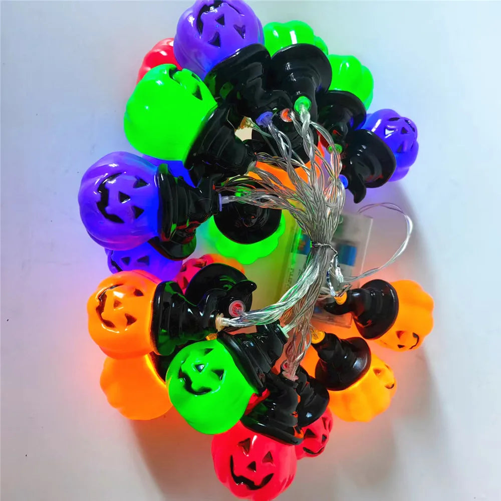Halloween Pumpkin String Lights USB Battery Operated Indoor Outdoor Decor
