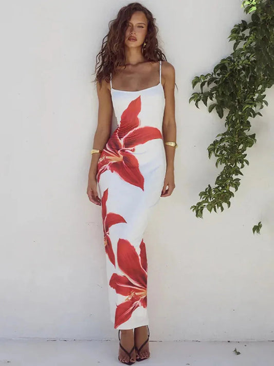 Flowy Long Floral Print Dress
