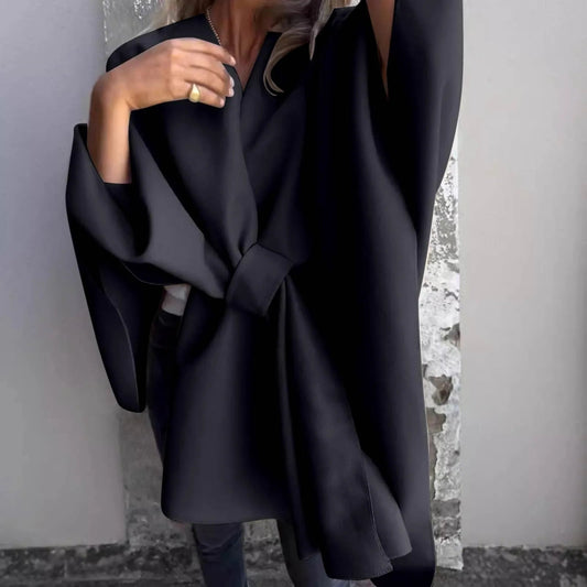Cozy Knit Long Cardigan with Batwing Sleeves