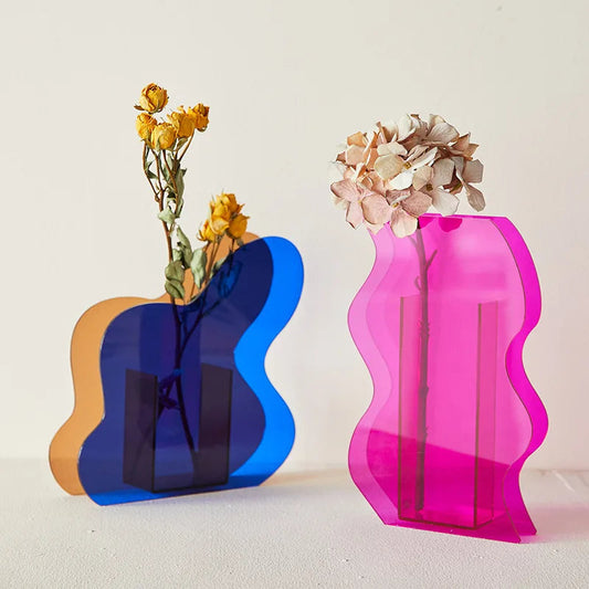 Modern Sculptural Acrylic Vase for Home Decor