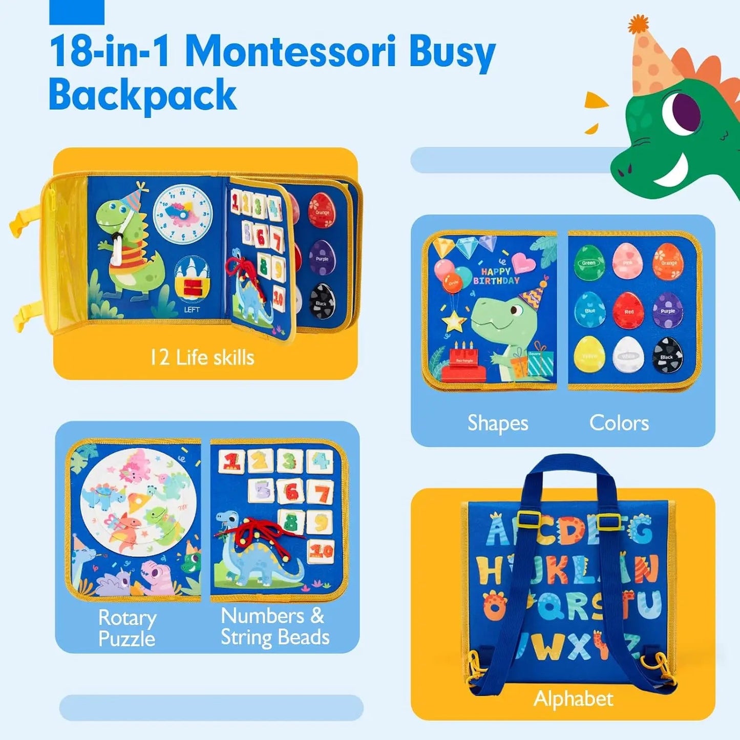 PlayPath™ - Montessori Toddler Busy Board Backpack