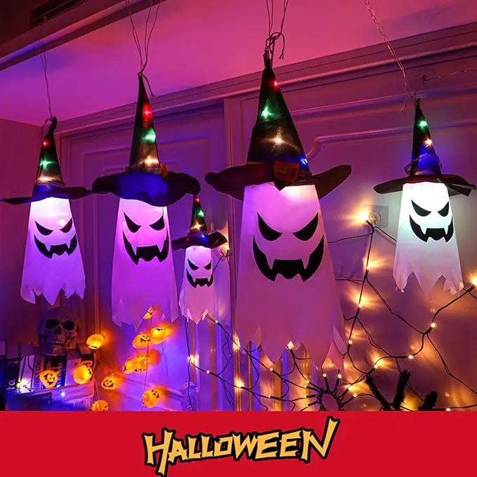 Spooky Ghost Hat LED Lantern String Lights Set