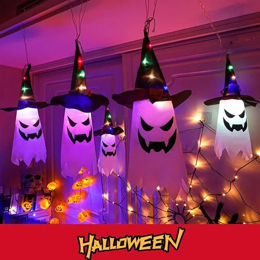 Spooky Ghost Hat LED Lantern String Lights Set