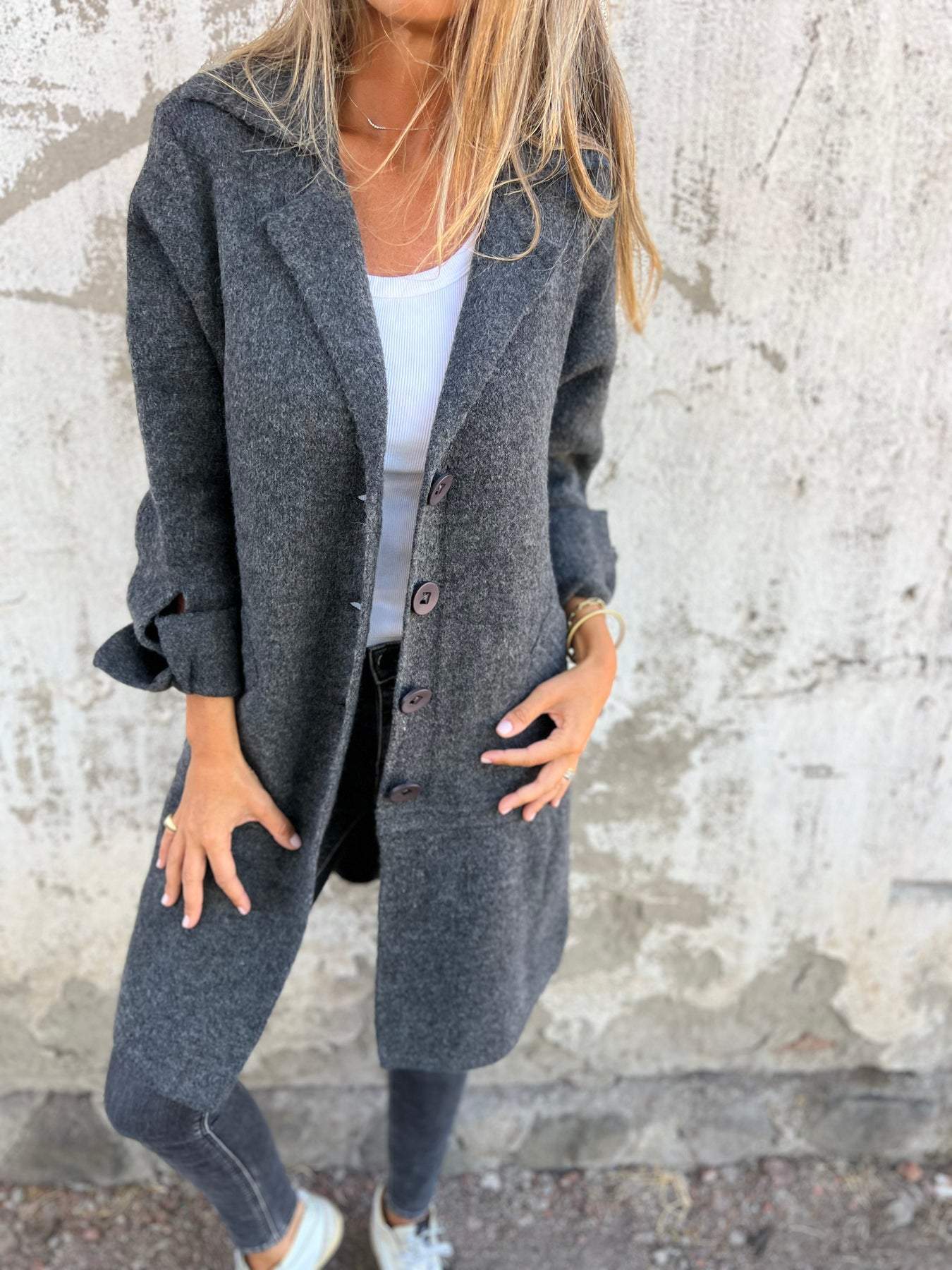 Casual Chic Lapel Cardigan with Pockets