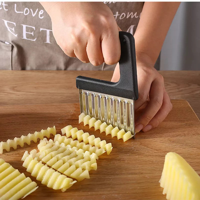 Crinkle Wavy Stainless Steel Vegetable and Fruit Slicer Cutter