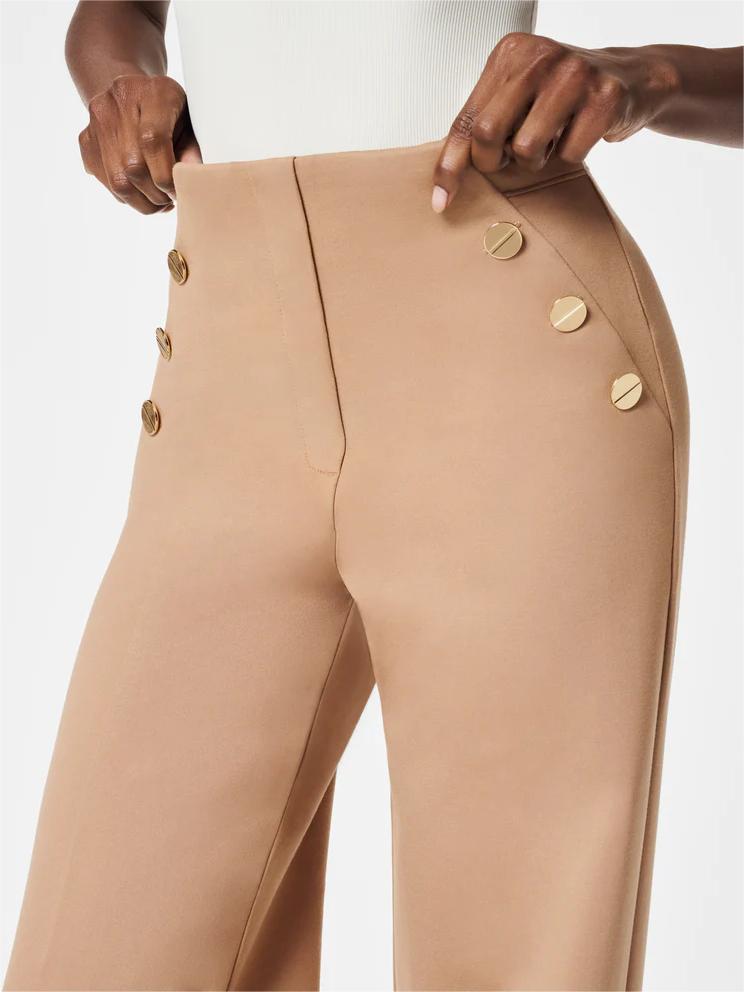 High-Waist Wide-Leg Pants with Hidden Belly Comfort