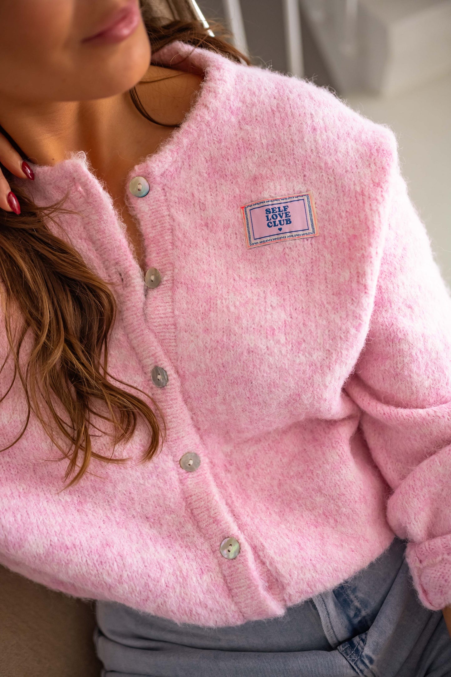 Chic Pink Quilted Cardigan for Layered Looks