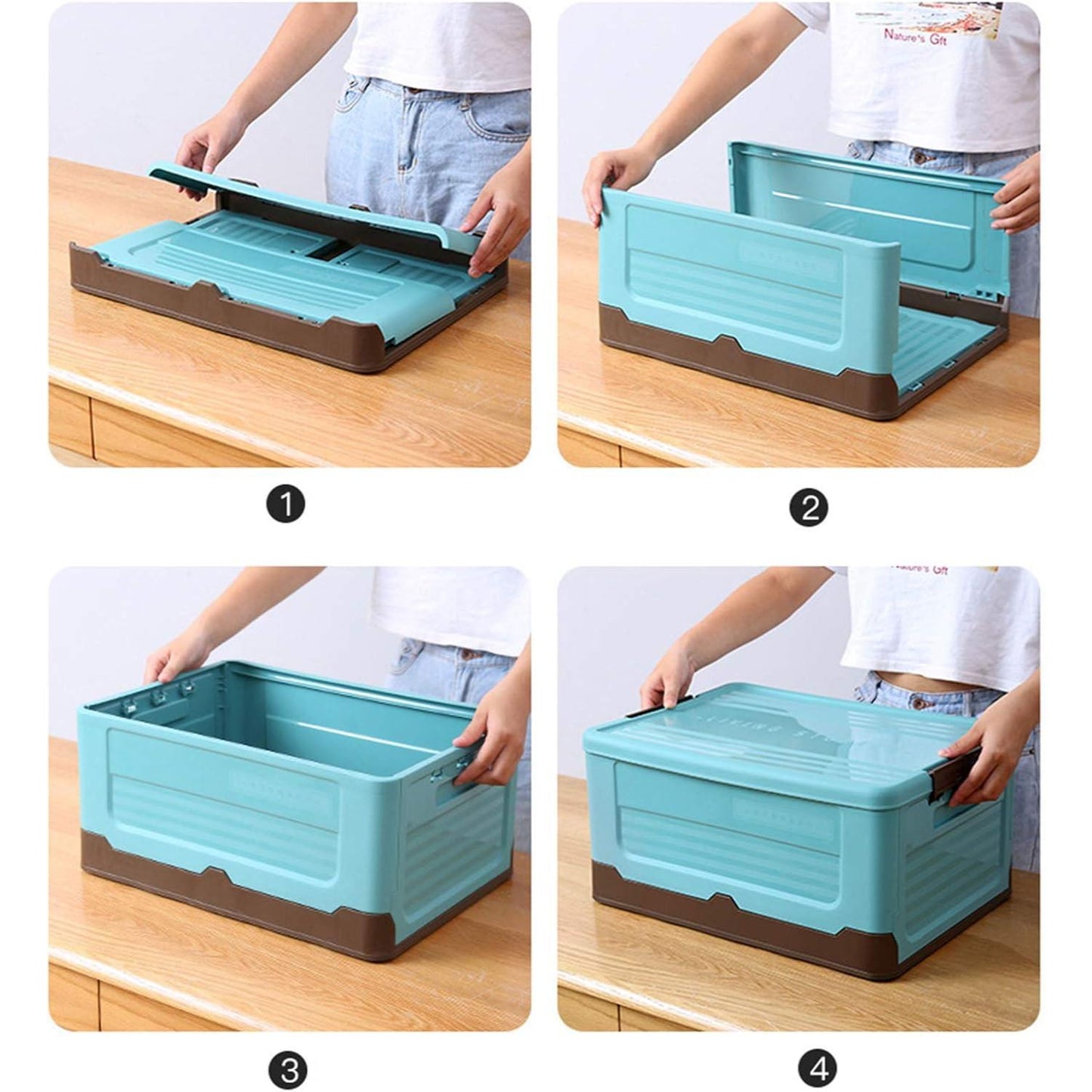 Foldable Storage Organizer Box with Lid for Home and Closet