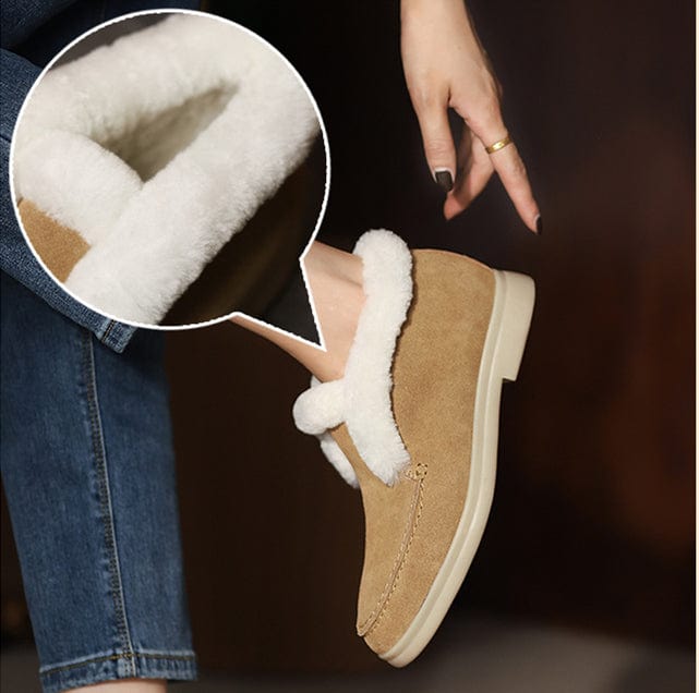 Cozy Suede Fur Lined Slip-On Ankle Boots