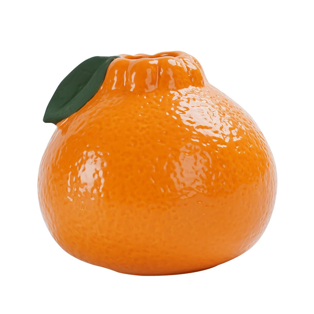 Modern Ceramic Orange Vase for Home Decor
