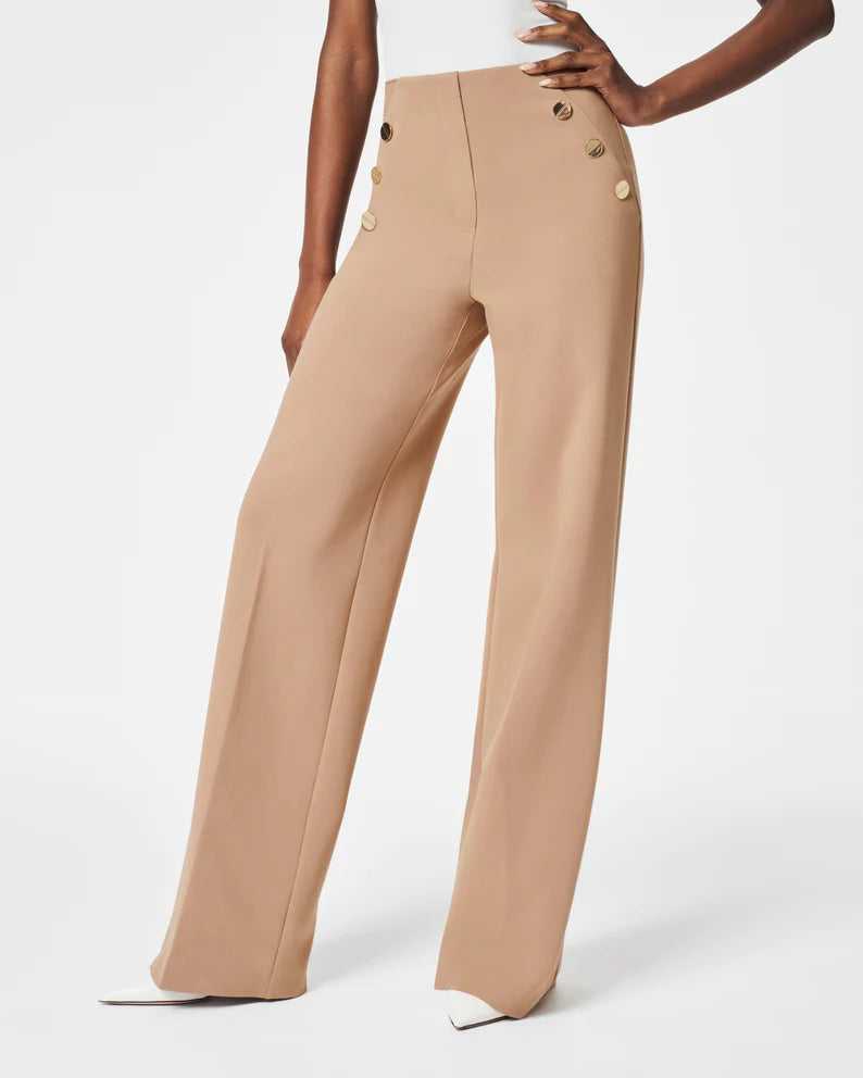 High-Waist Wide-Leg Pants with Hidden Belly Comfort