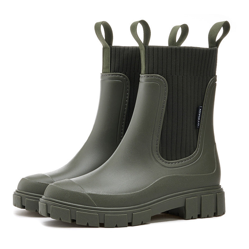Waterproof Rubber Boots with Non-Slip Sole
