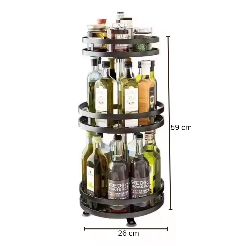 SpiceFlow™ - 360° Rotating Kitchen Spice Rack Organizer