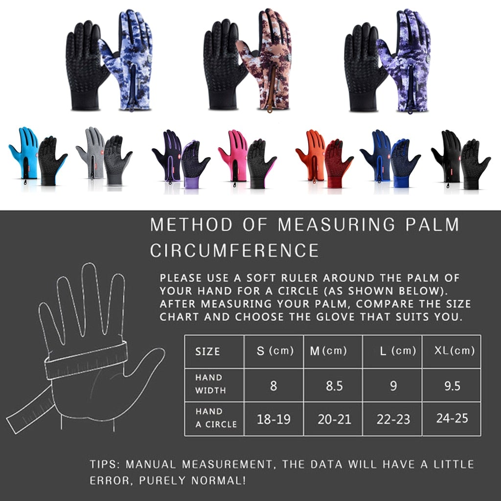 Waterproof Thermal Gloves with Touchscreen Compatibility