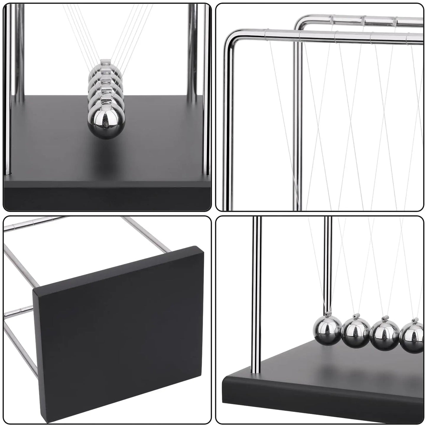 Kinetic Newton Pendulum Balance Balls Steel & Wood Home Decor