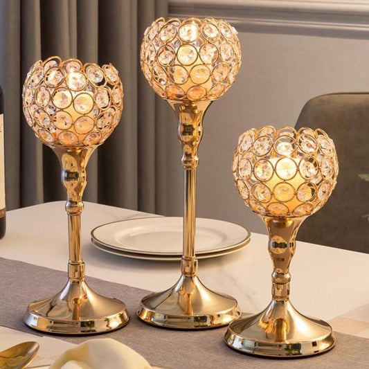 Elegant Vintage Metal Candle Holder Centerpiece