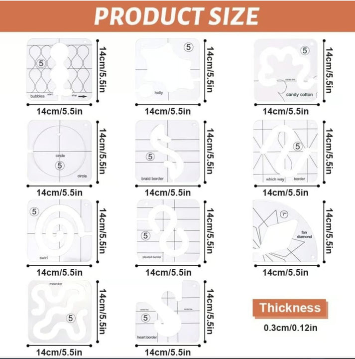 FreeMotion™ - Precision Clothing Ruler Set, 12 Pieces
