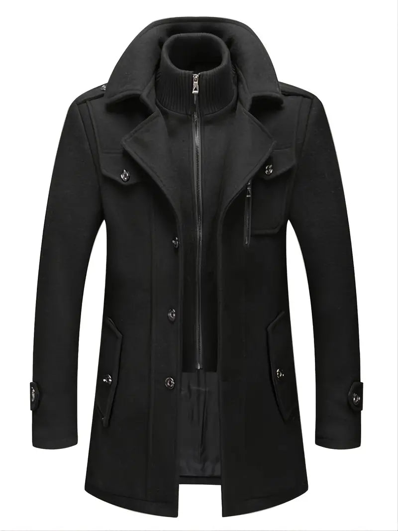 NordWool™ - Double Collar Men's Wool Coat