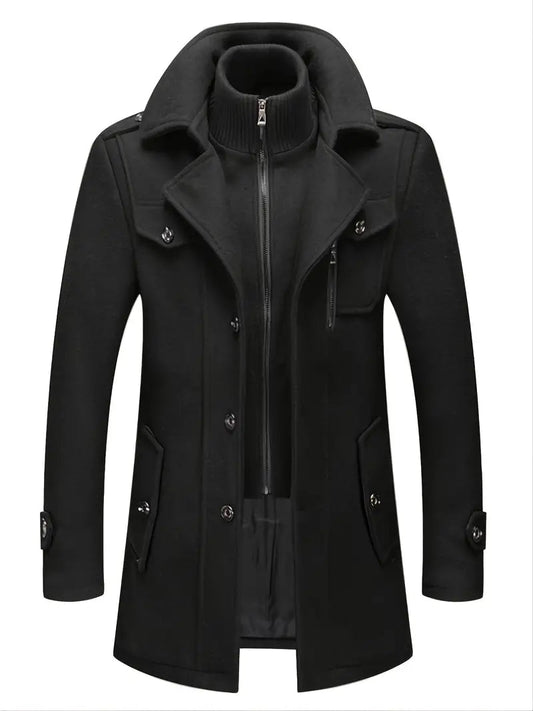 NordWool™ - Double Collar Men's Wool Coat
