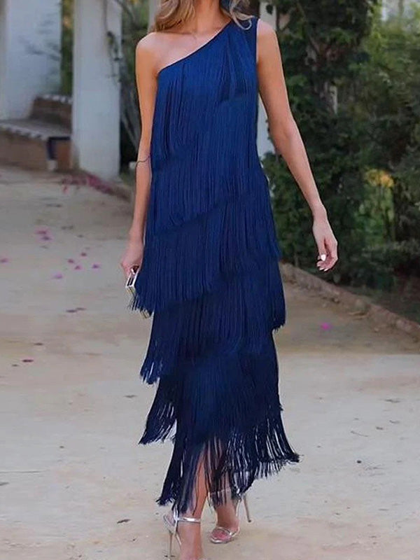 Effortless Chic Asymmetric One-Shoulder Maxi Dress