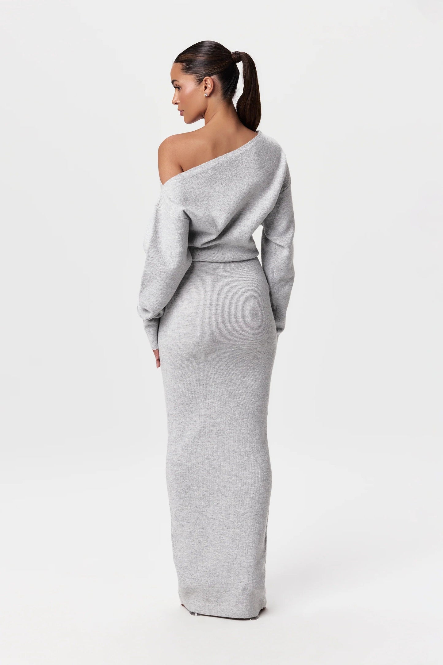 Cozy Drop-Shoulder Sweater Dress