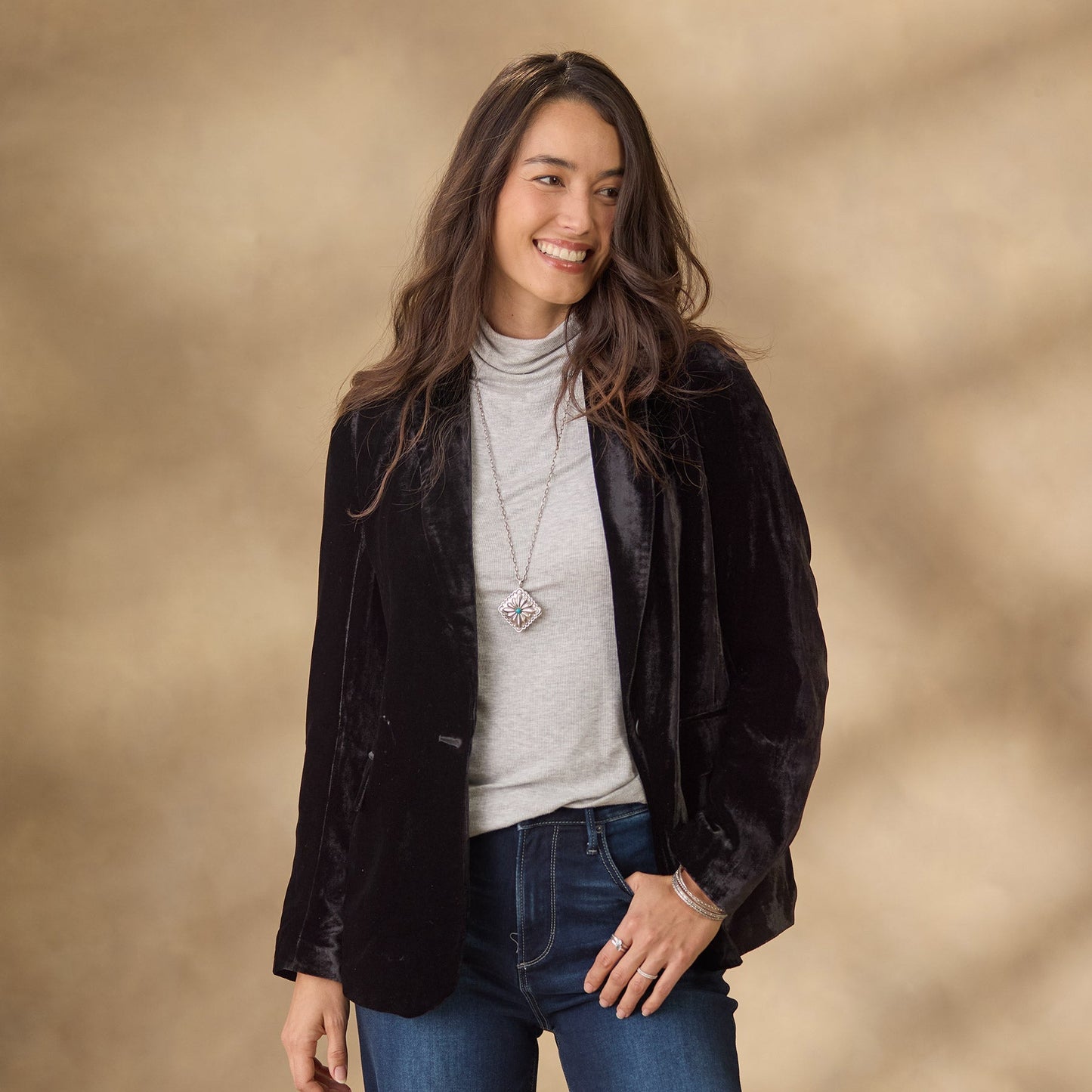 Embroidered Velvet Autumn Jacket