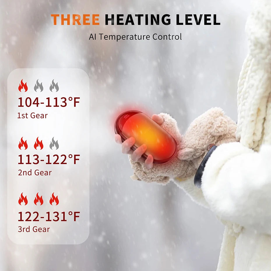 coldSky™ 2-in-1 Rechargeable Magnetic Hand Warmers with Digital Display
