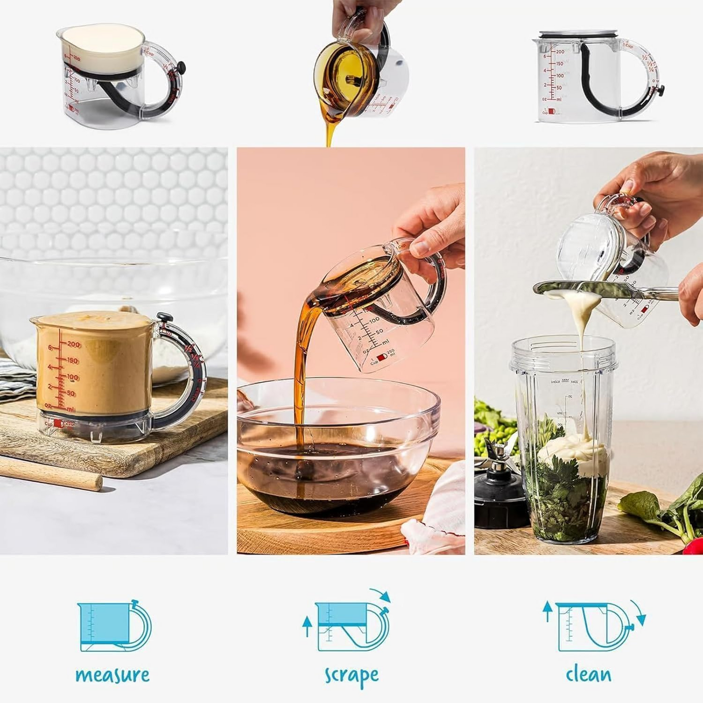 SmartMeasure™ - 4-in-1 Adjustable Measuring Cup for Easy Cooking