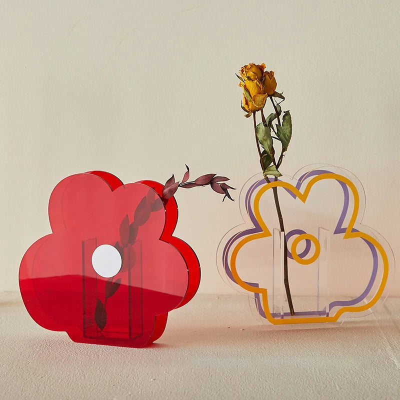 Modern Sculptural Acrylic Vase for Home Decor