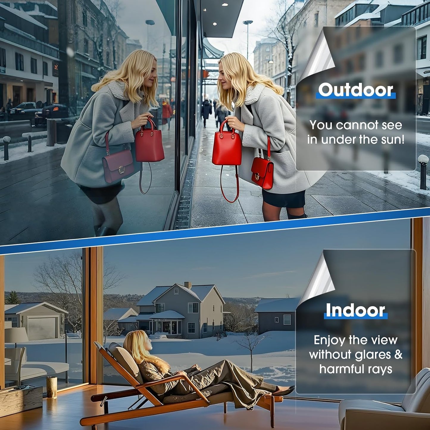 Self-Adhesive Privacy Mirror Film with UV Protection