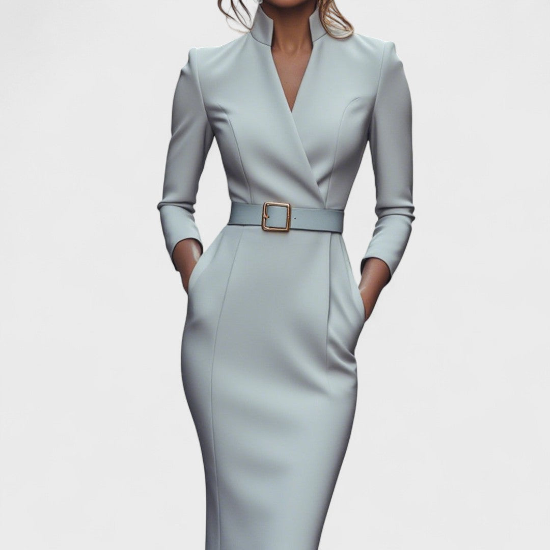 Elegant Belted Pencil Dress for Sophisticated Style