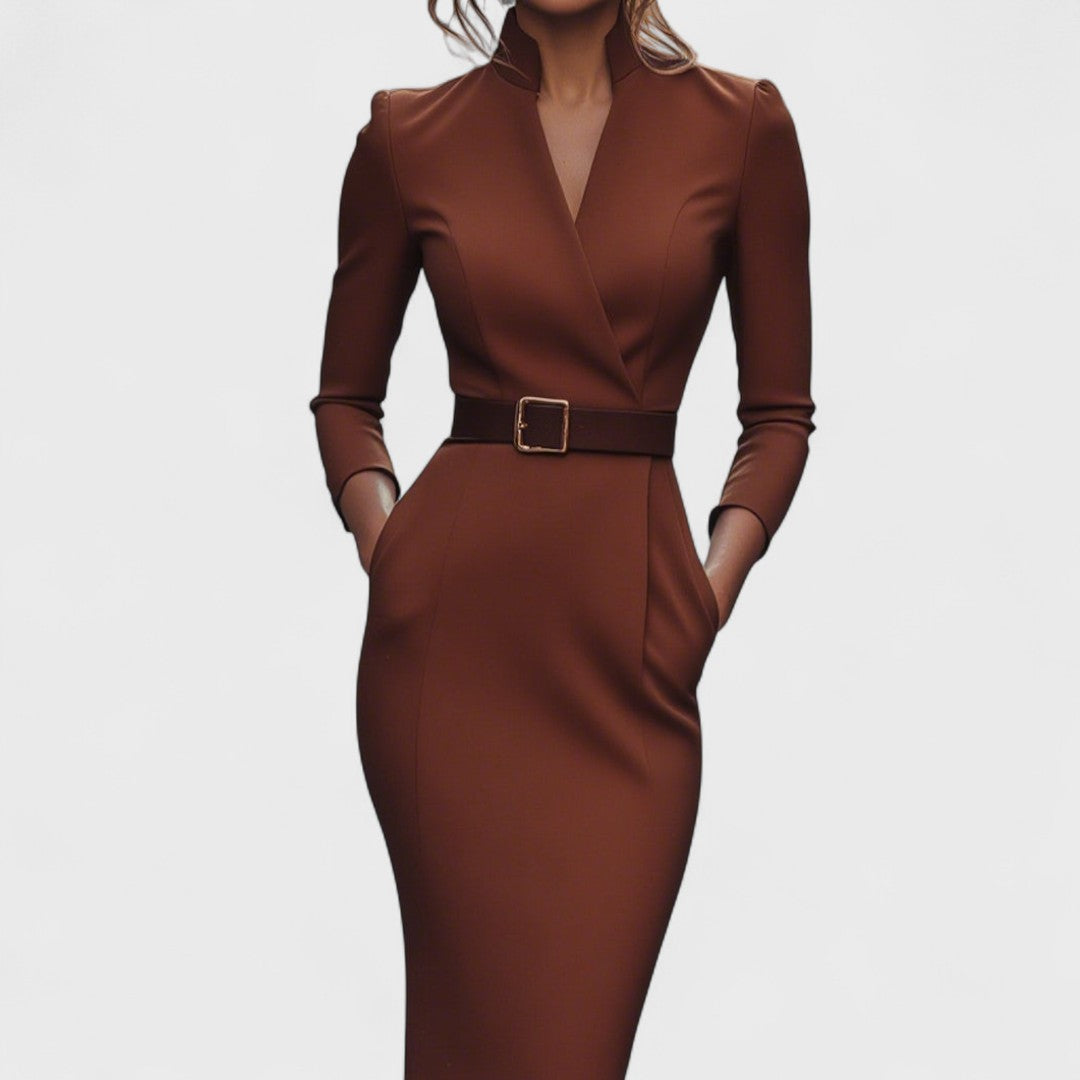 Elegant Belted Pencil Dress for Sophisticated Style