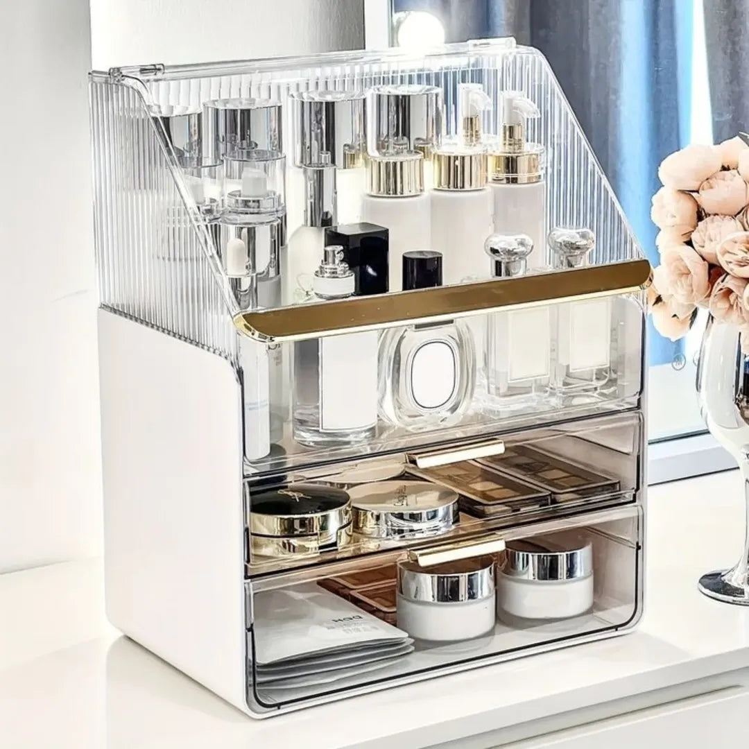 GlowEase™ - Multipurpose Dustproof Cosmetic Organizer Box