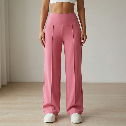 Wide Leg Yoga Pants with Crossover Waistband