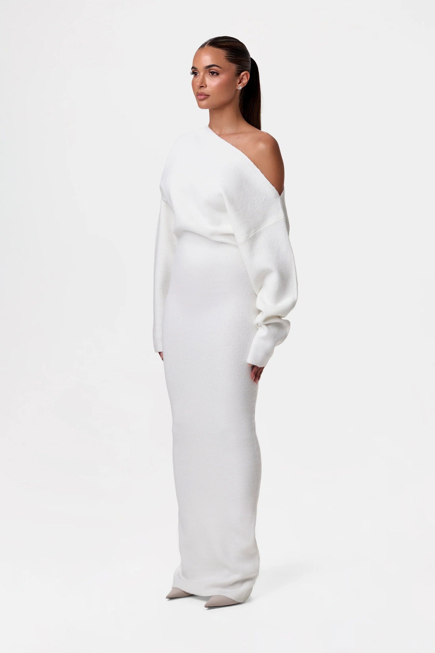 Cozy Drop-Shoulder Sweater Dress