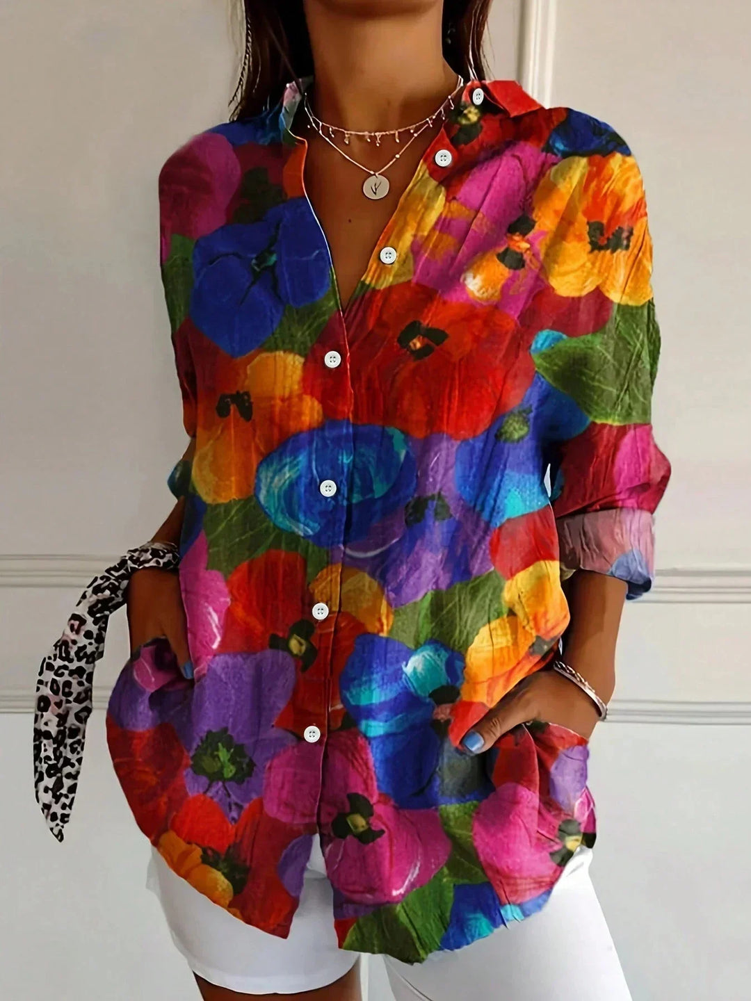 Elegant Long Sleeve Pattern Shirt