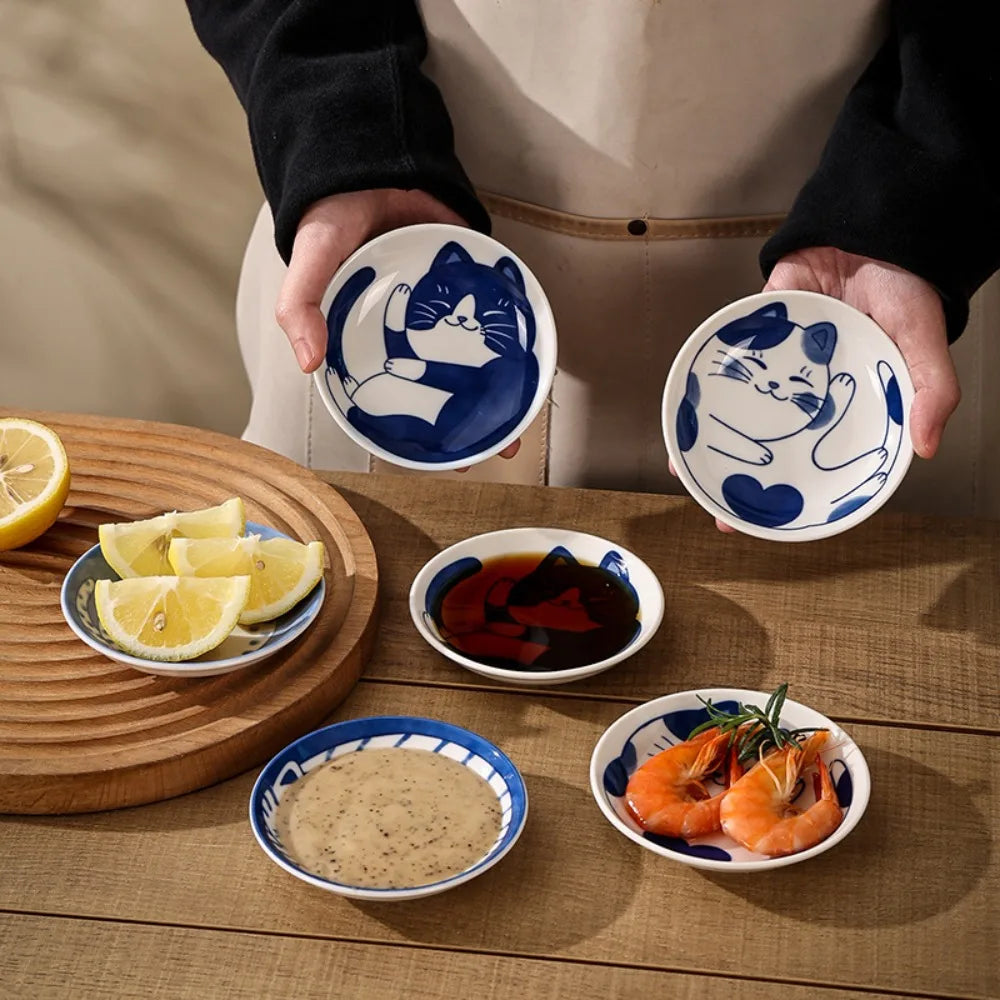 Ceramic Cat Shaped Sauce Dish Bowl