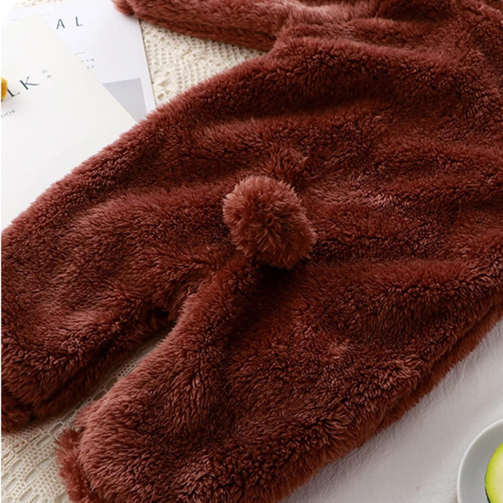 Lunoa™ - Baby Hooded Bear Ear Fluffy Romper