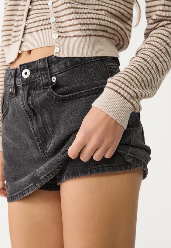 Casual Denim Mini Skort for Everyday Style