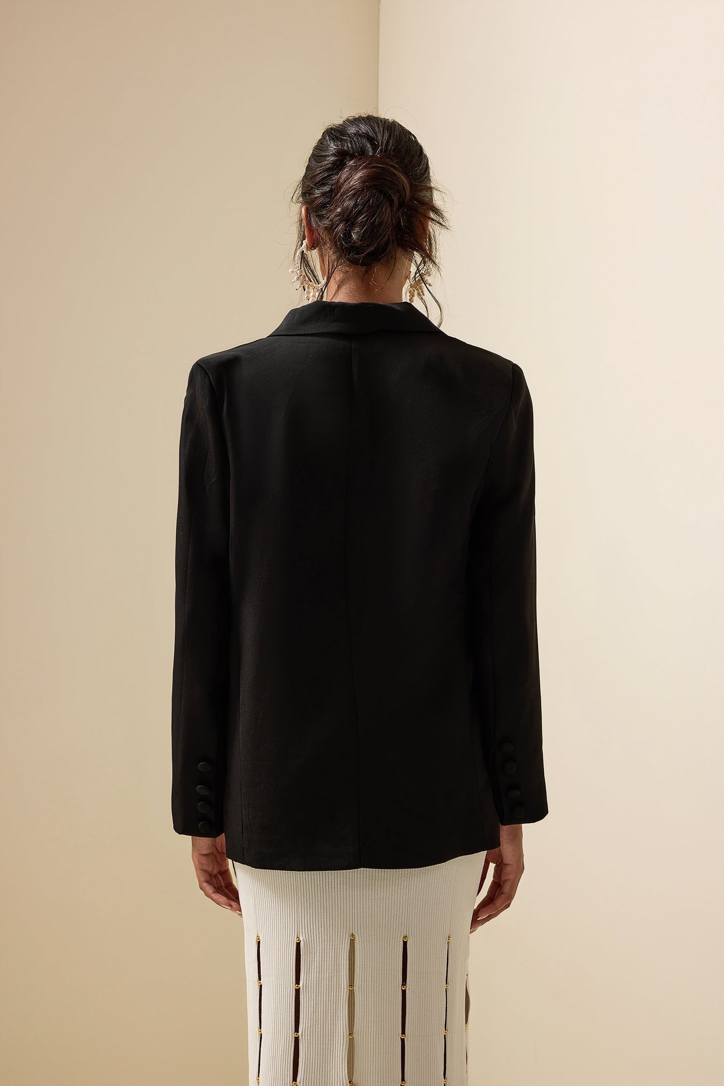 Floral Contrast Long Sleeve Blazer Jacket