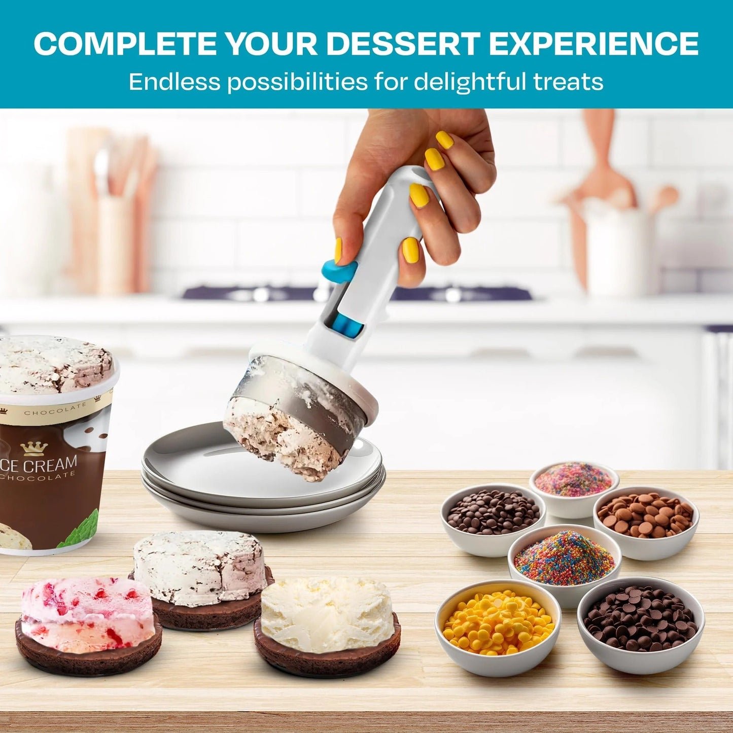 Effortless Frozen Treat Scoop and Release Tool