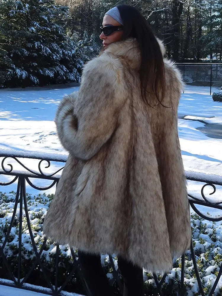 Luxurious Plush Faux Fur Coat