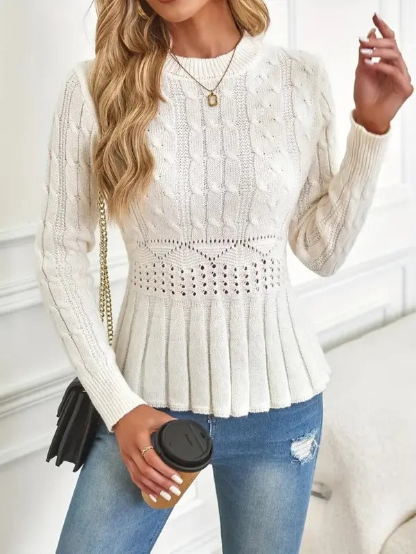 Cozy Chic Chunky Knit Crew Neck Sweater