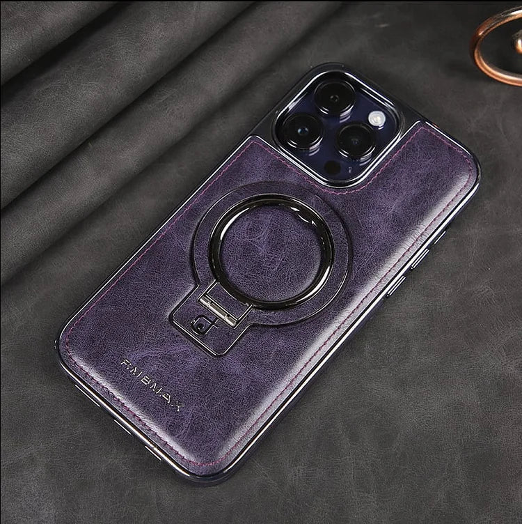 SleekGuard - Slim Leather Case with Hands-Free Magnetic Stand