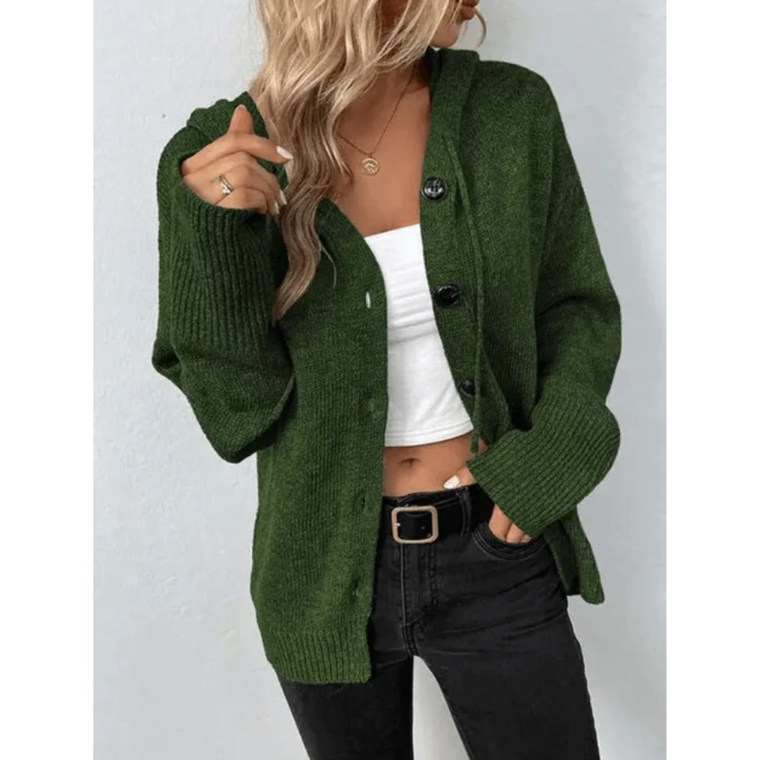 Cozy Knitted Button-Down Cardigan for Women