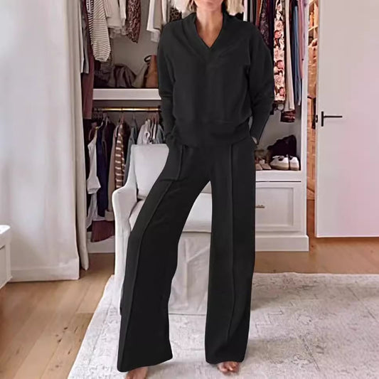 ChicEase - Women's V-Neck Two-Piece Set