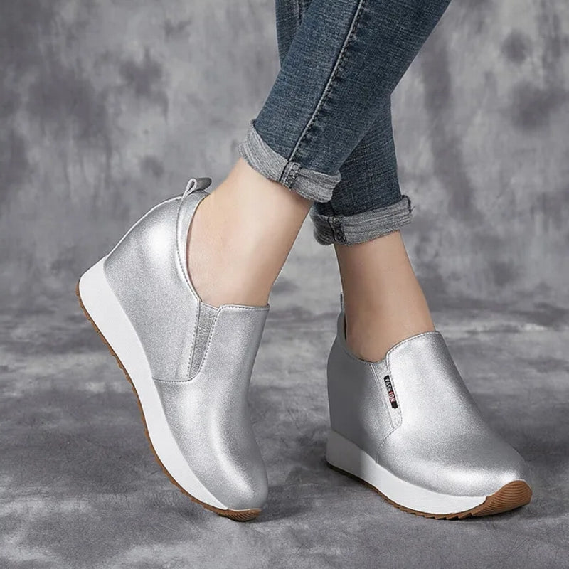 Chic Genuine Leather Ankle Boots with Block Heel