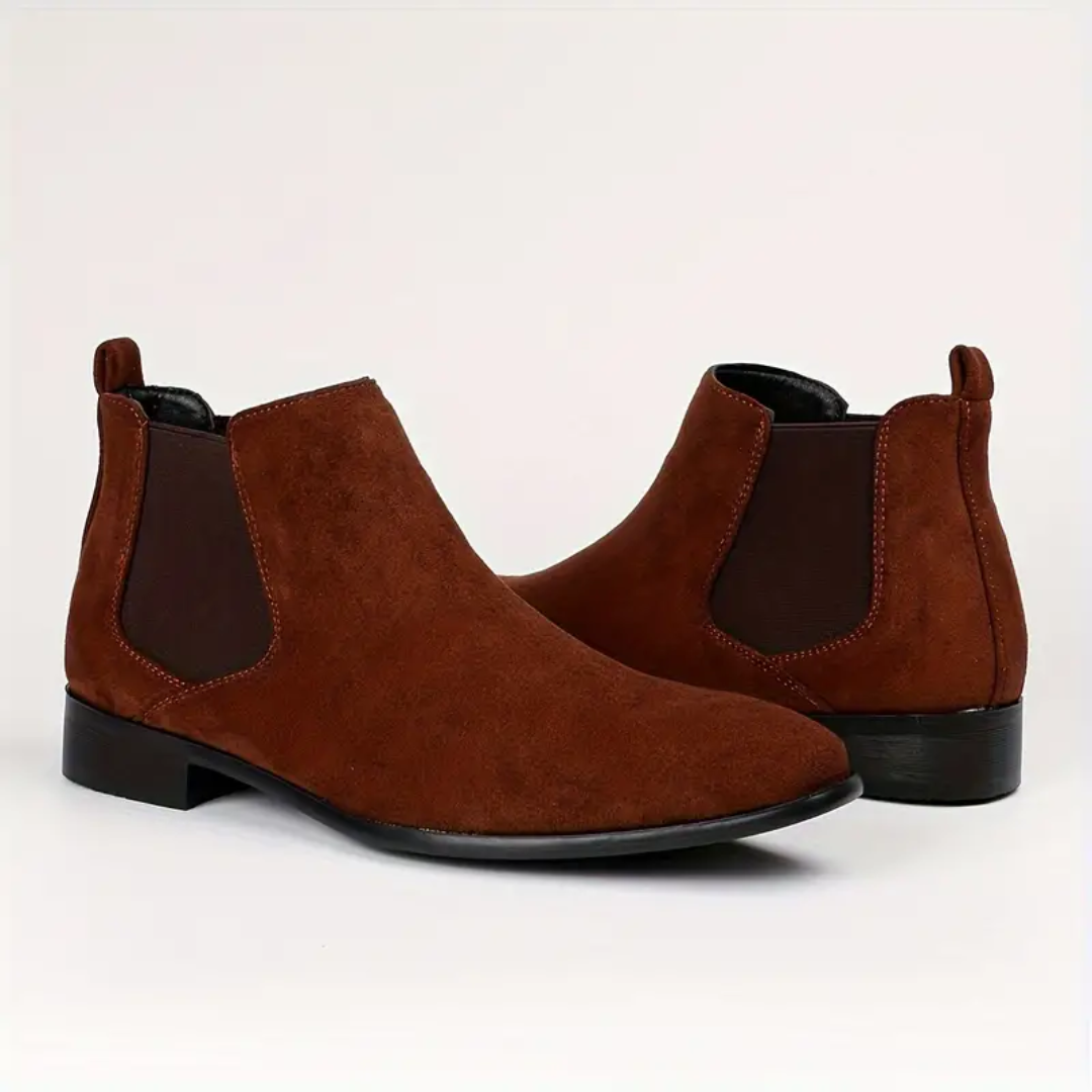 Classic Leather Chelsea Boots with Low Heel